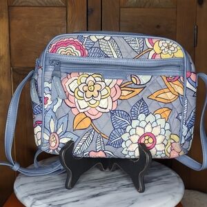 Vera Bradley Blue and Pink Floral Crossbody Bag